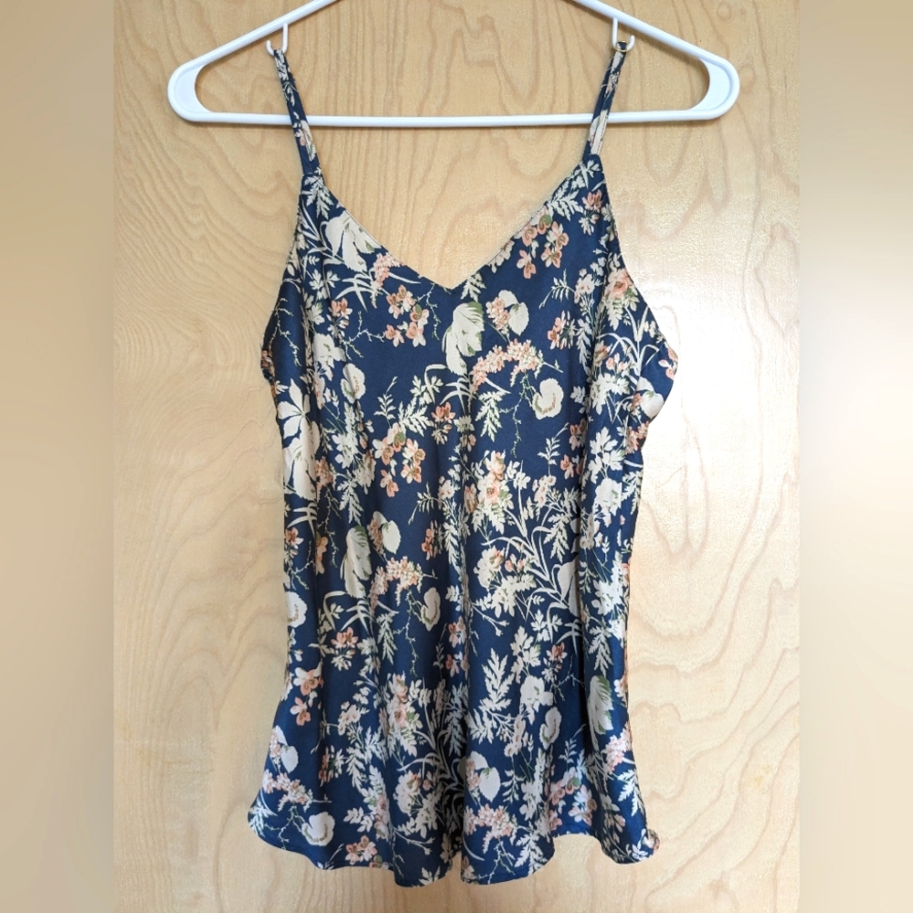 Nordstrom satin floral spaghetti top xs